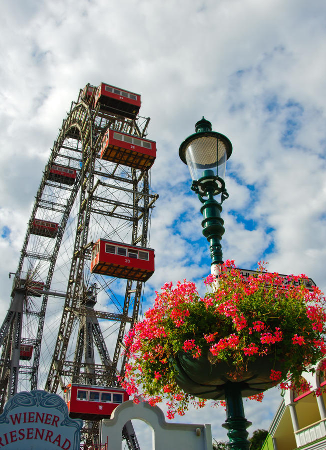 Wiener Riesenrad in Prater - oldest and biggest ferris wheel in Austria. Symbol of Vienna city