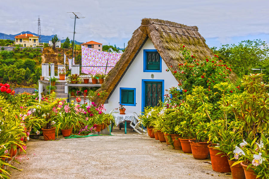 Traditional rural house in Santana Madeira, Portugal.