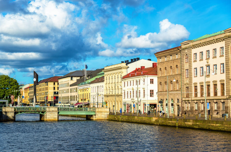 Canal in the historic centre of Gothenburg, Sweden