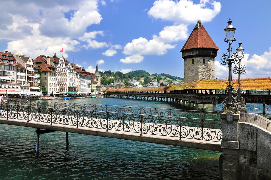 Lucerne is with the Chapel Bridge and water tower a historic and very famous town in Switzerland. It is visited from people around the world.