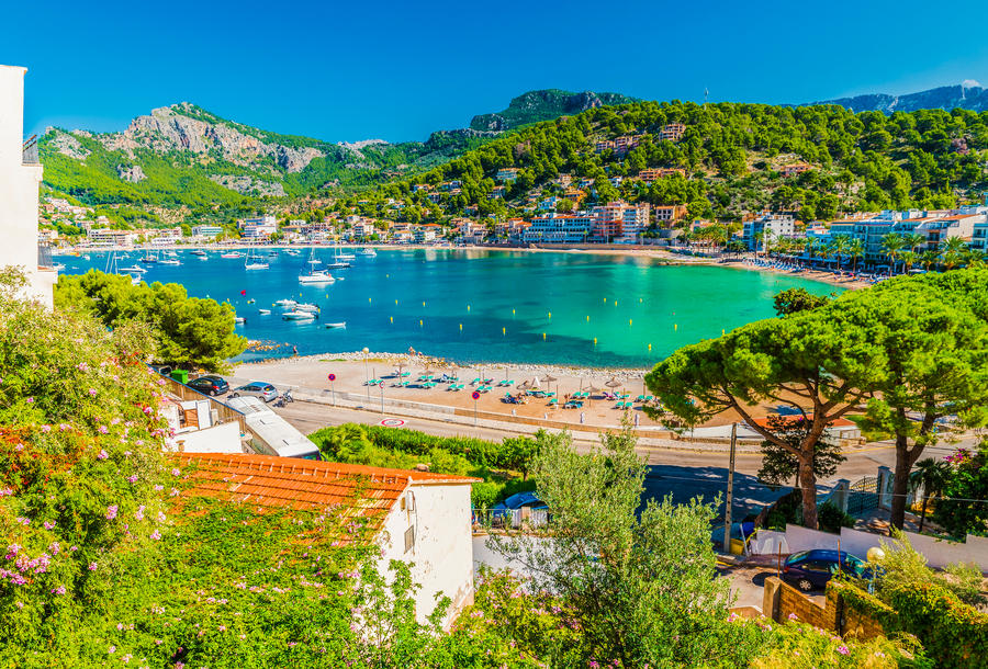 Panoramic view of Porte de Soller, Palma Mallorca, Spain