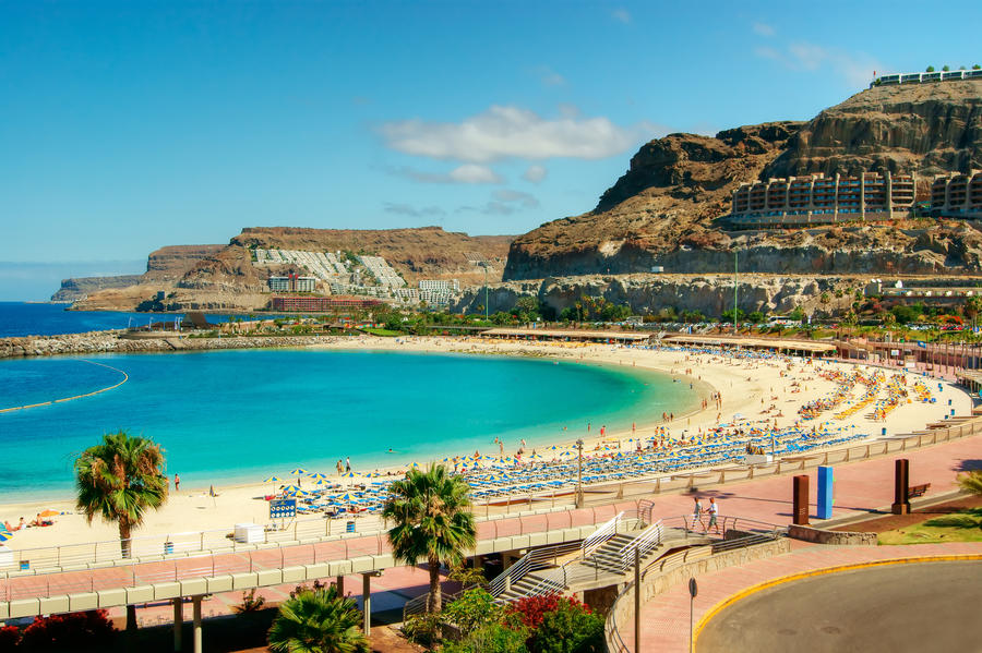 View over Amadores beach on Gran Canaria, Spain