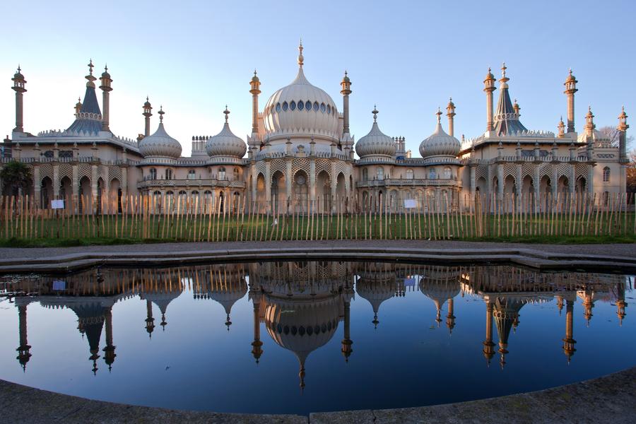 Sunset over Royal Pavillion of Brighton England