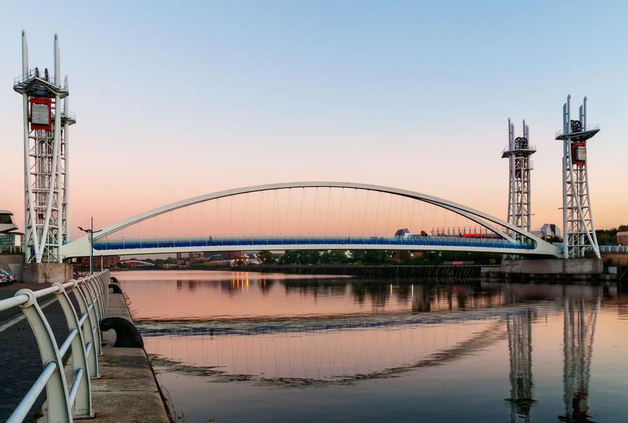 Millennium Bridge or the Lowery Bridge is a lift bridge provides pedestrian over the Manchester Ship Canal.