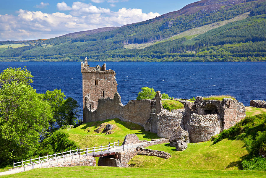 Ruins of Scotland Urquhart Castle near Loch Ness like