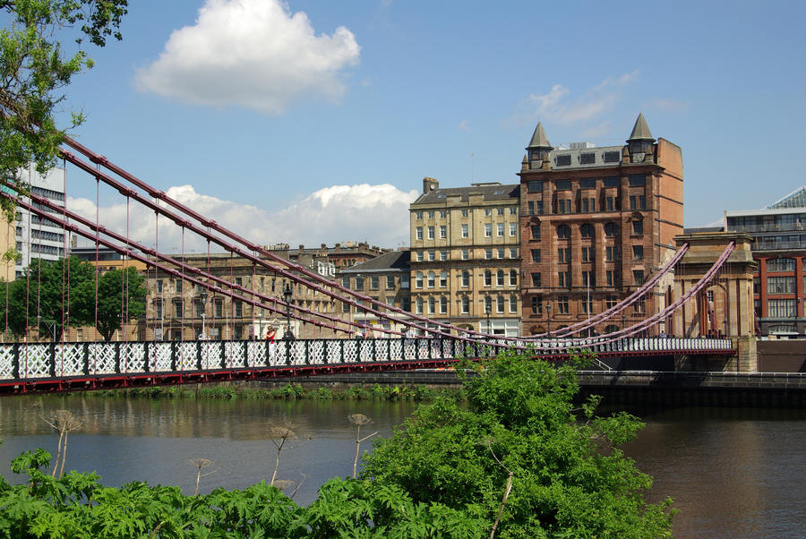 Bridge in Glasgow, Scotland in summer day