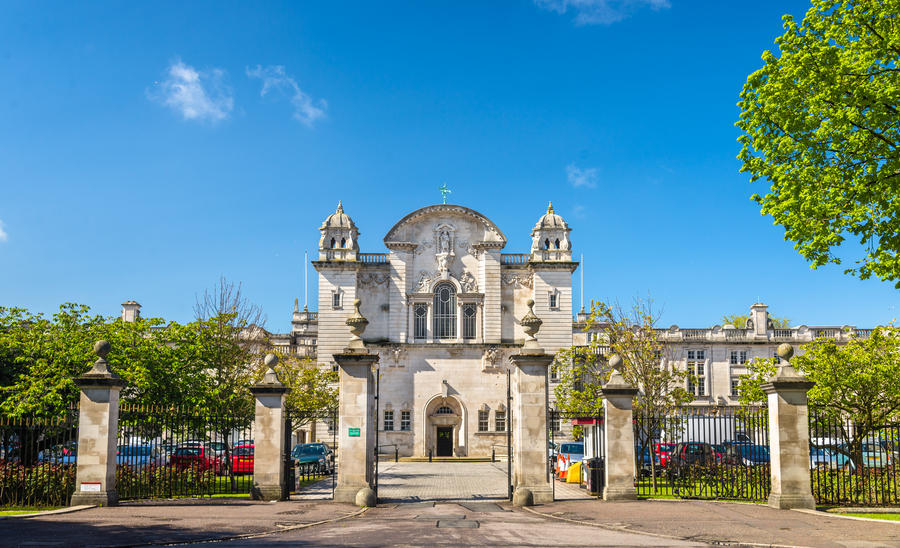 Entrance to Cardiff University - Wales, Great Britain