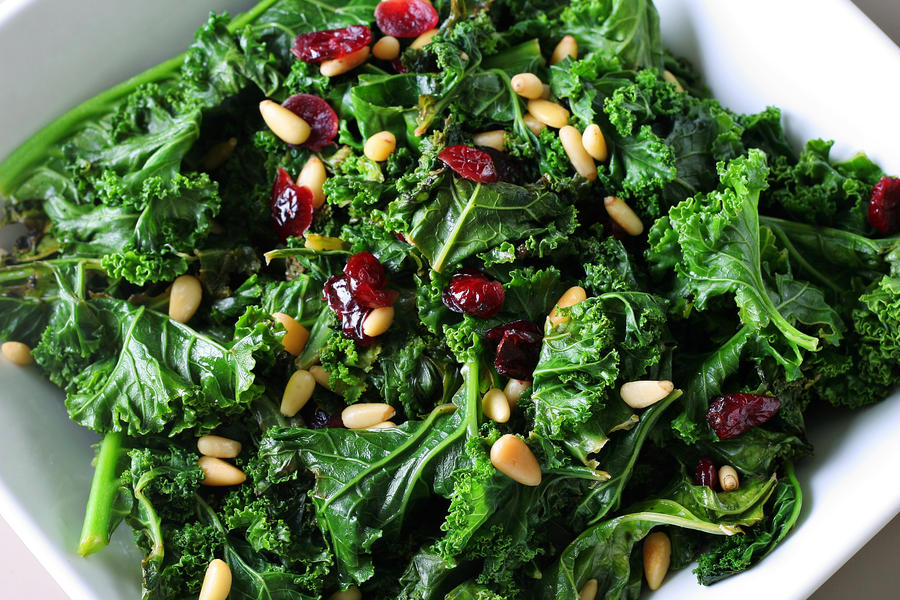 sauteed kale with cranberries and pine nuts