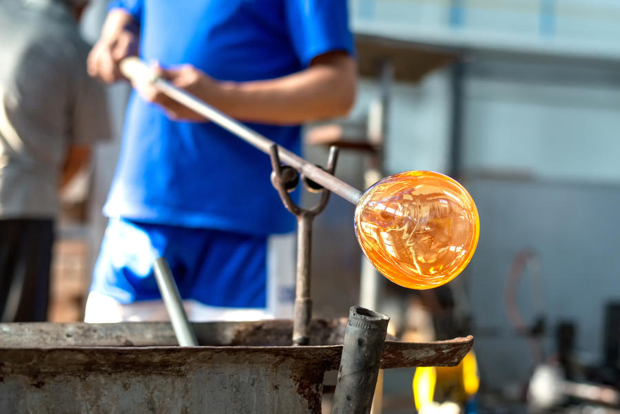 Handmade figures of melted glass - selective focus