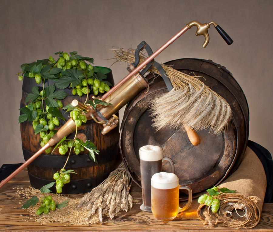 still life with beer
