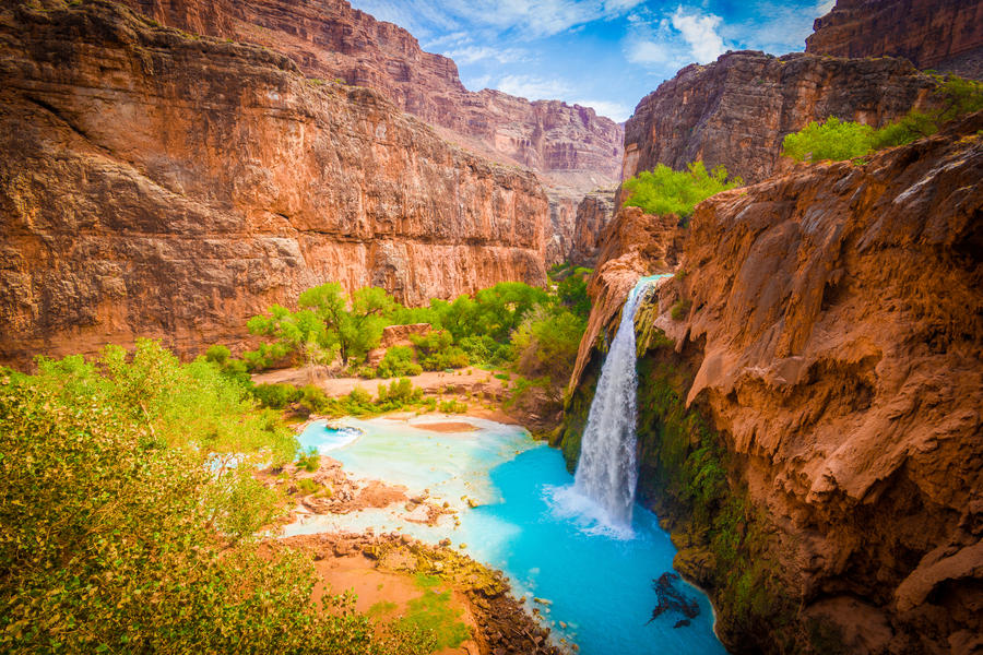 Grand Canyon, Havasupai Indian Reservation, amazing havasu falls in Arizona