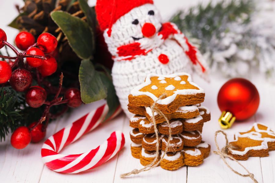 Christmas cookies with festive decoration