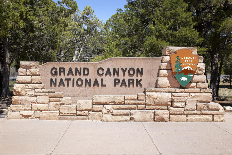 The entrance to the Grand Canyon National Park, Arizona, USA
