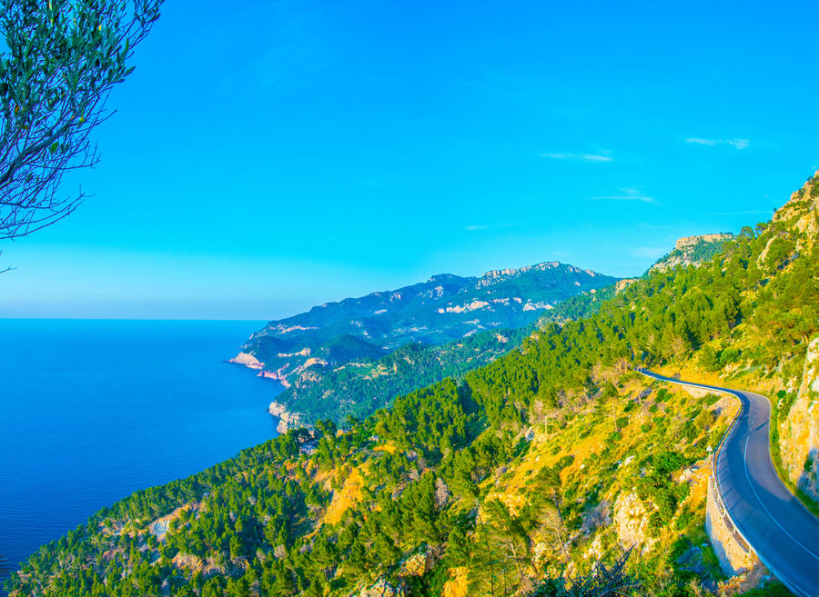 Ragged coast of Mallorca near port de Valldemossa, Spain