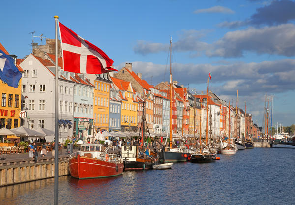 Copenhagen (Nyhavn district) in a sunny summer day