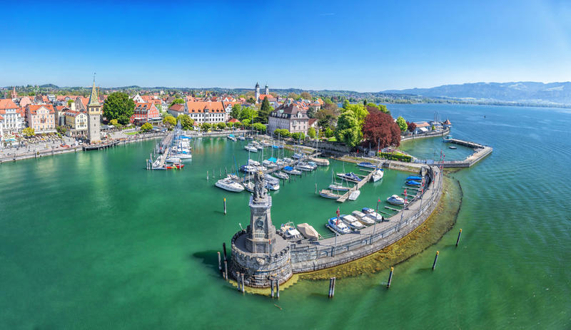 Harbor on Lake Constance in Lindau, Bavaria, Germany