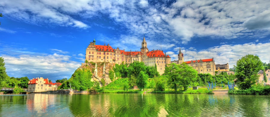 Sigmaringen Castle on a bank of the Danube River in Baden-Wurttemberg - Germany