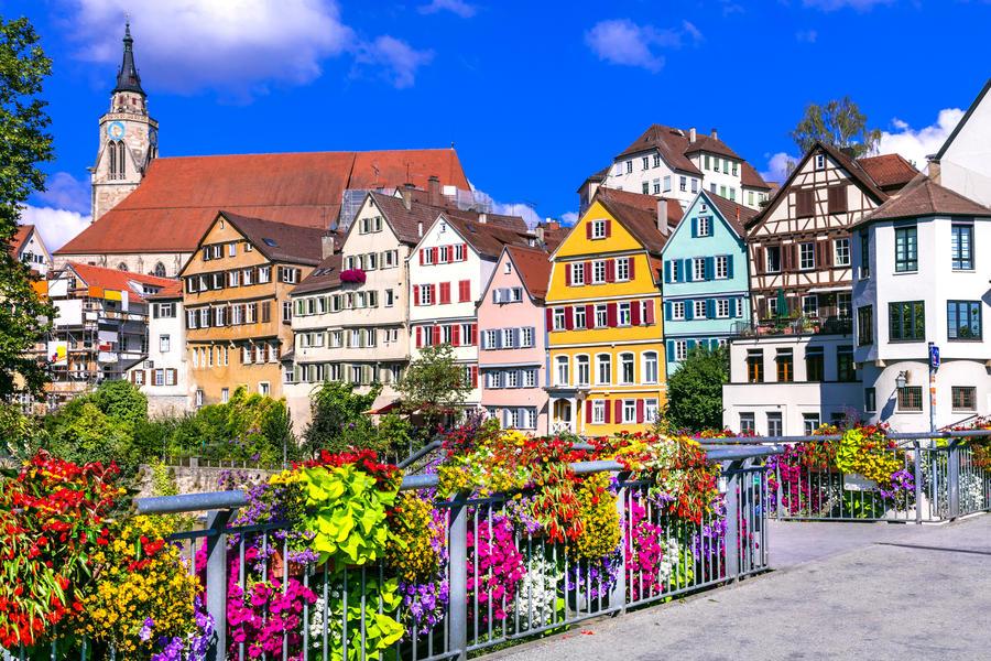 Beautiful floral colorful town Tubingen in Germany (Baden-Wurttemberg)