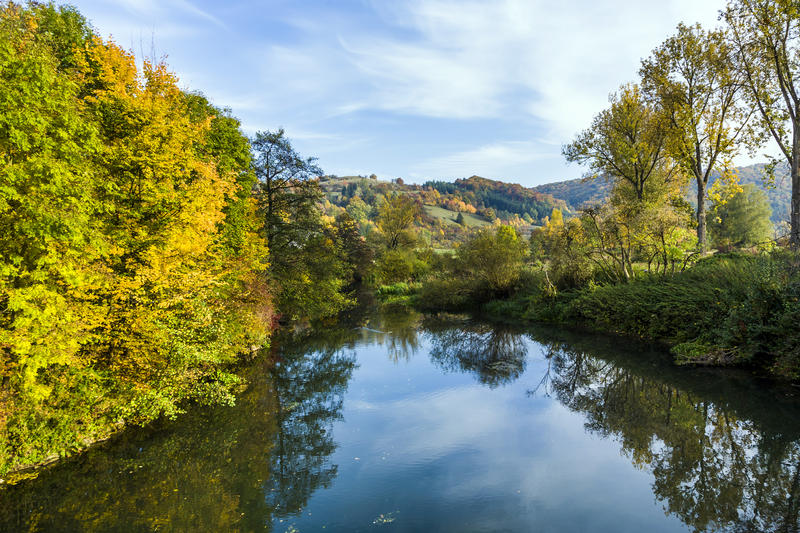 famous romantic Altmuehl valley with river