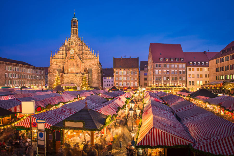 Christmas market in the old town of Nuremberg, Germany