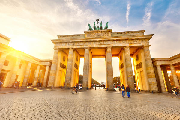 Brandenburg gate at sunset, Berlin
