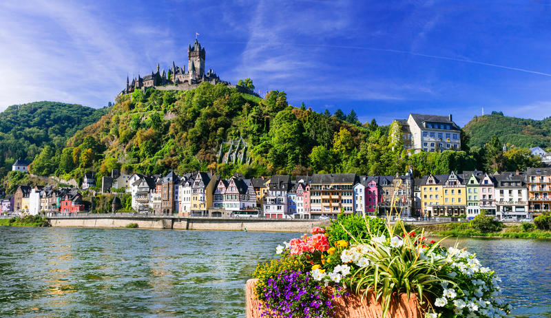 Cochem - beautiful medieval town in Germany, famous Rhein river 