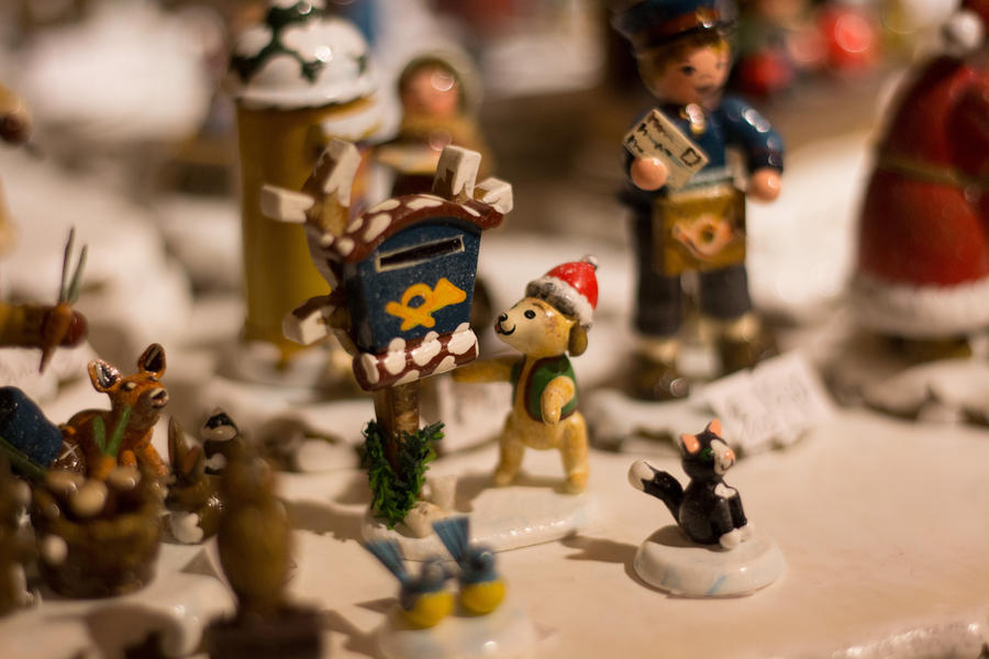 Traditional Christmas wooden toys made in Seiffen, Germany