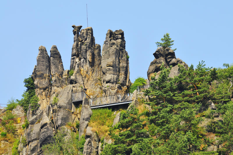 The nuns rocks in the Zittau Mountains in Saxony.