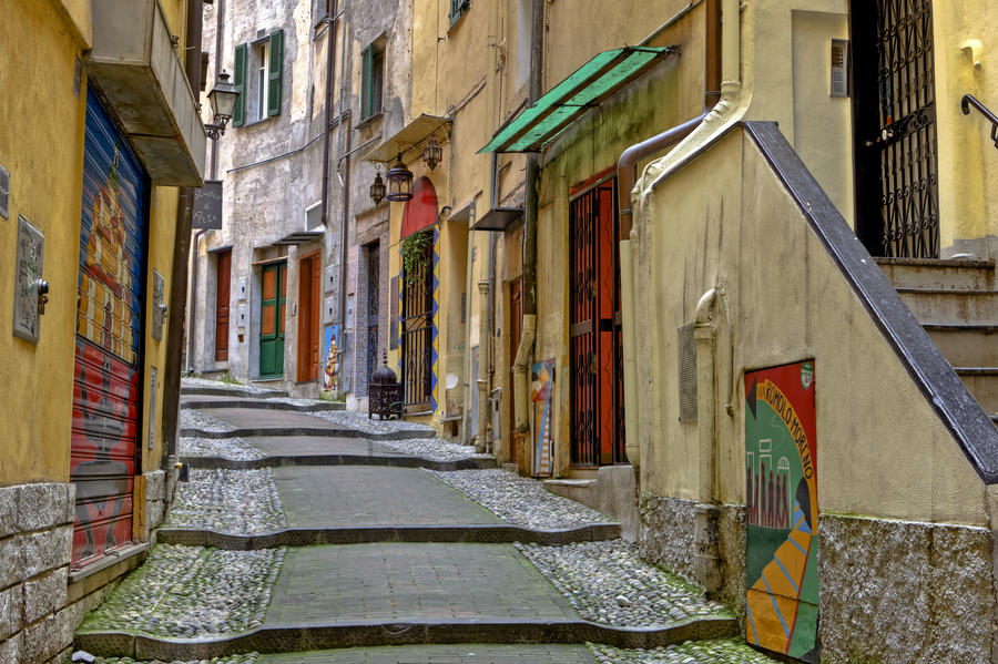 medieval old town of Sanremo, called Pigna, with winding streets