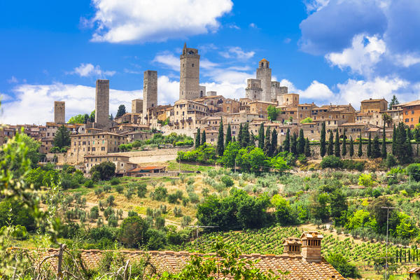 landscapes of Italy. medieval San Gimignano - Tuscany