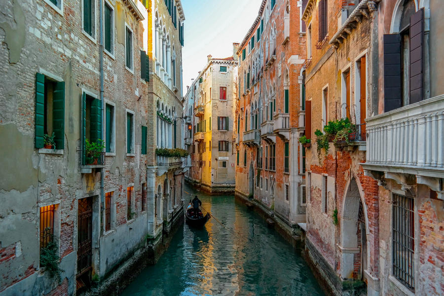 a romantic gondola ride along the canals of Venice