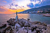 Town of Opatija waterfront sunset, Kvarner bay in Croatia