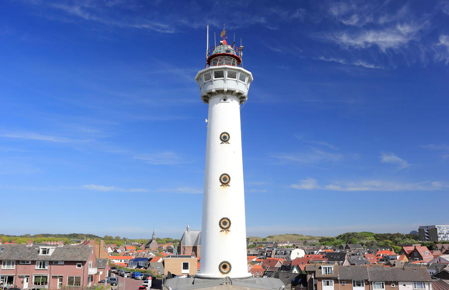 Lighthouse in Egmond aan Zee. North Sea, the Netherlands.