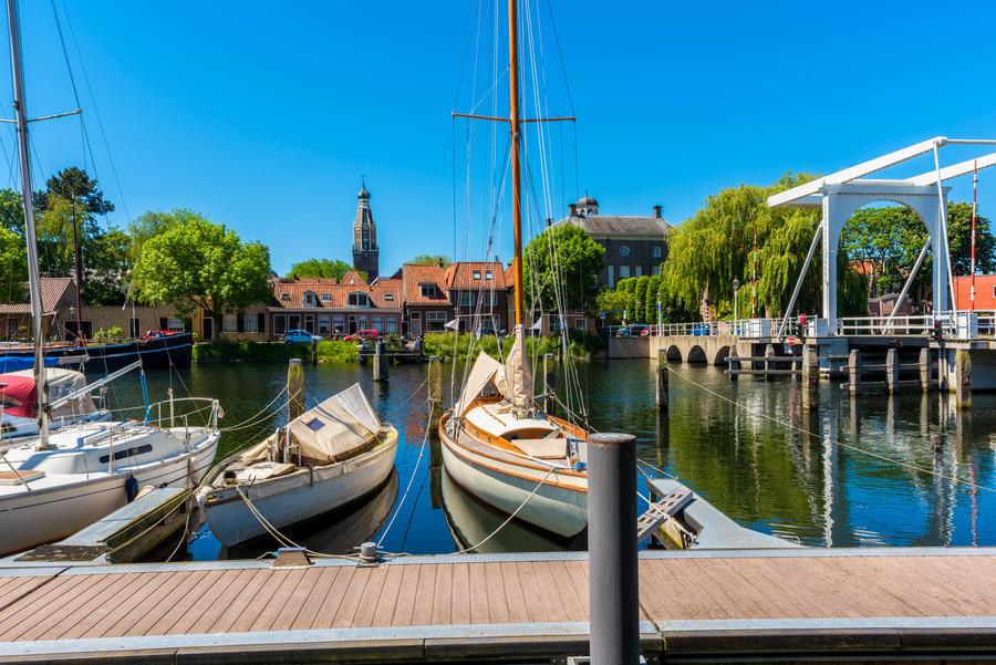 Canal in Enkhuizen Netherlands