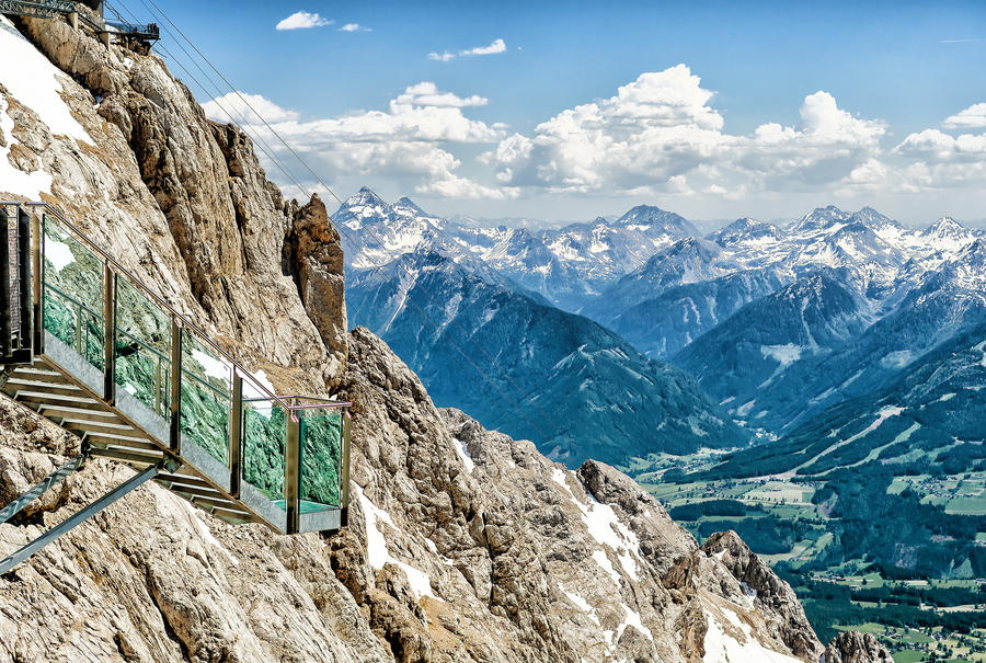 Stairway to Nothingness in Dachstein Glacier in Austria