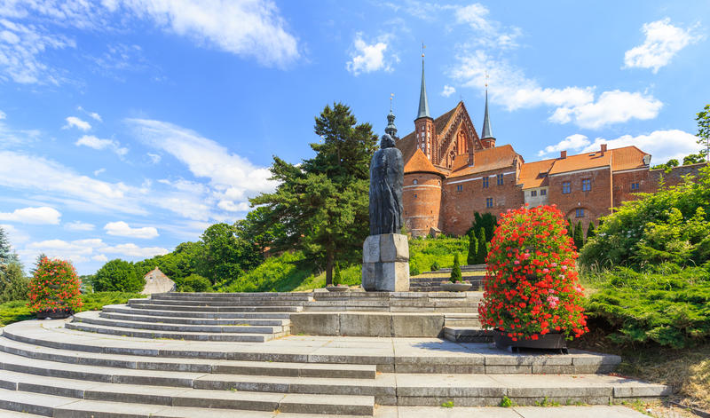 Frombork,polish Pomerania. Cathedral Hill, with statue of Nicolaus Copernicus.