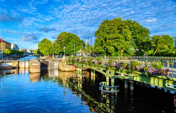 Canal in the historic centre of Gothenburg, Sweden