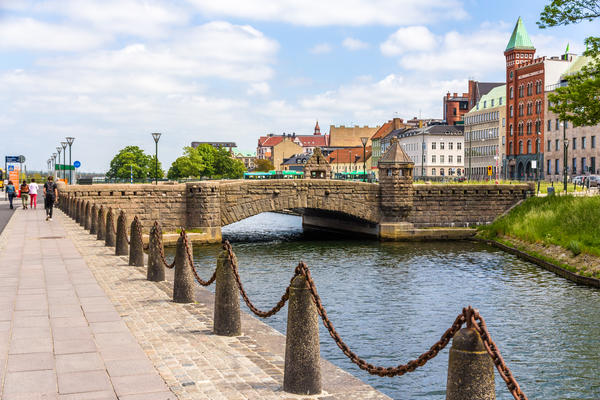 Petri Bridge in the old town of Malmo, Sweden