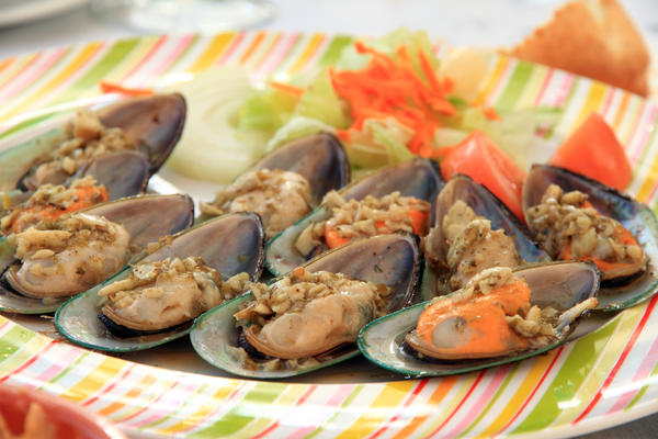 Mussels on plate Fuerteventura Canary islands Spain