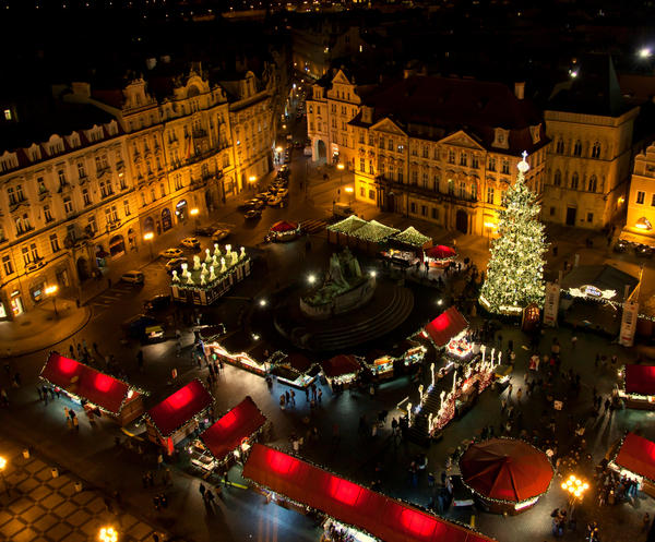Christmas market in Old Town Square in Prague.