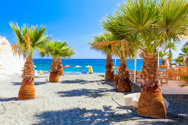 View of the sea and a beautiful beach near Governors beach, Cyprus.