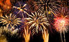Fireworks composition on black background